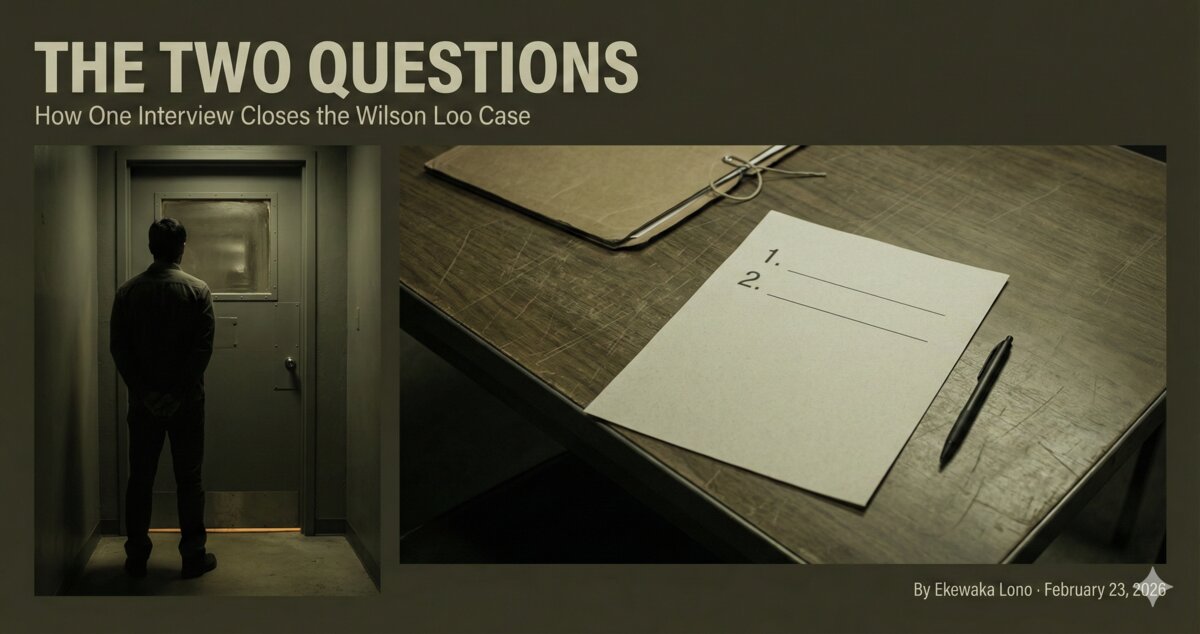 The Two Questions — prosecution roadmap for the Wilson Loo federal case
